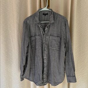 Madewell Black and White Checkered Button-Up Shirt
